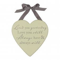 Amore MDF Heart Plaque 20cm - Loved You Yesterday